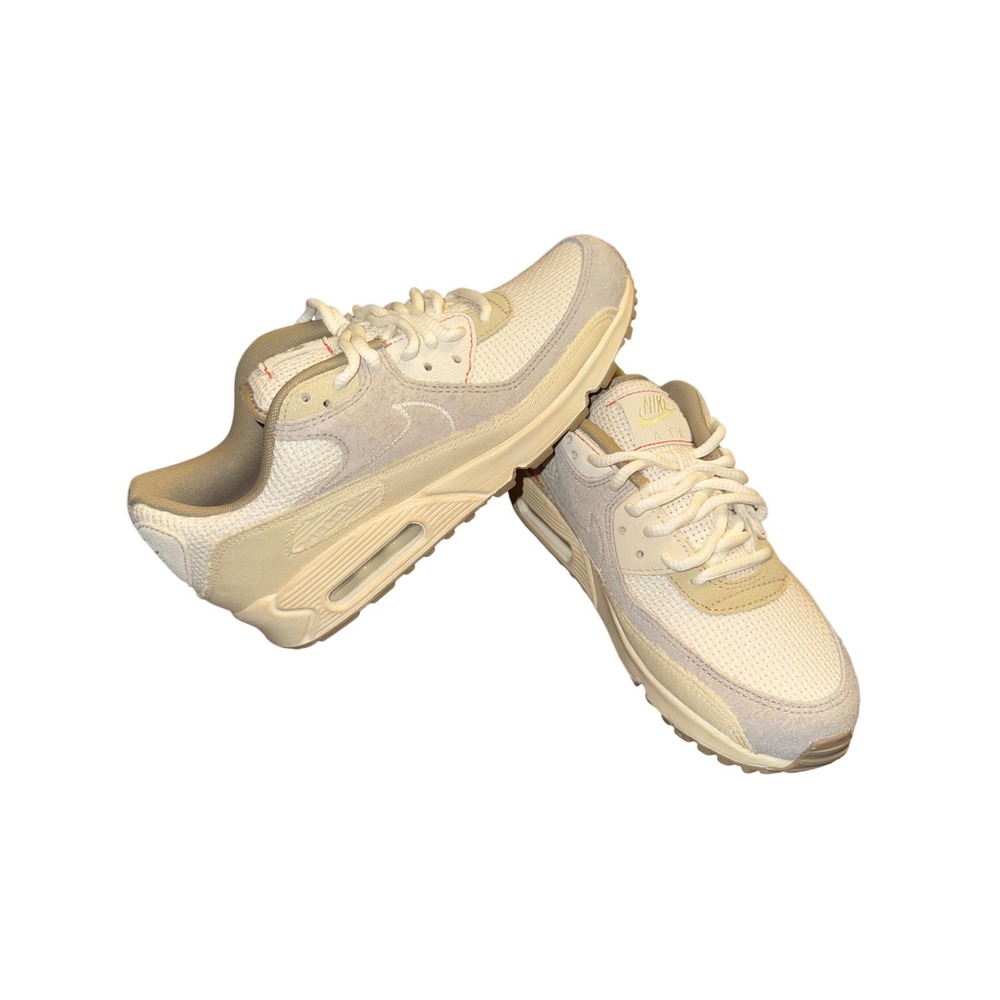 New Nike Men's Air Max 90 Size 7 Sail Light Bone Orange Sneakers No Box - Picture 1 of 11